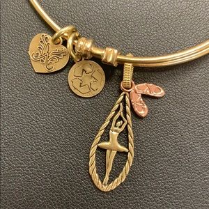 Gold tone recycled stackable Angelica bracelet